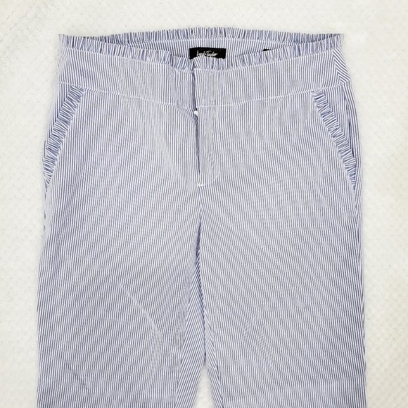 Lord &Taylor Striped White-Blue Pants Size 4 - Picture 2 of 10